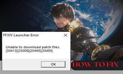 Unable to download patch files 30413 25008 10009. So i just got full game and can't download it. It got stuck on 5 or 6 GB. Already tried DNS, VPN, deleting files. Archived post. New comments cannot be posted and votes cannot be cast. If you're on PC, try uninstalling the game and download via the alternative launcher (XIVLauncher aka ...